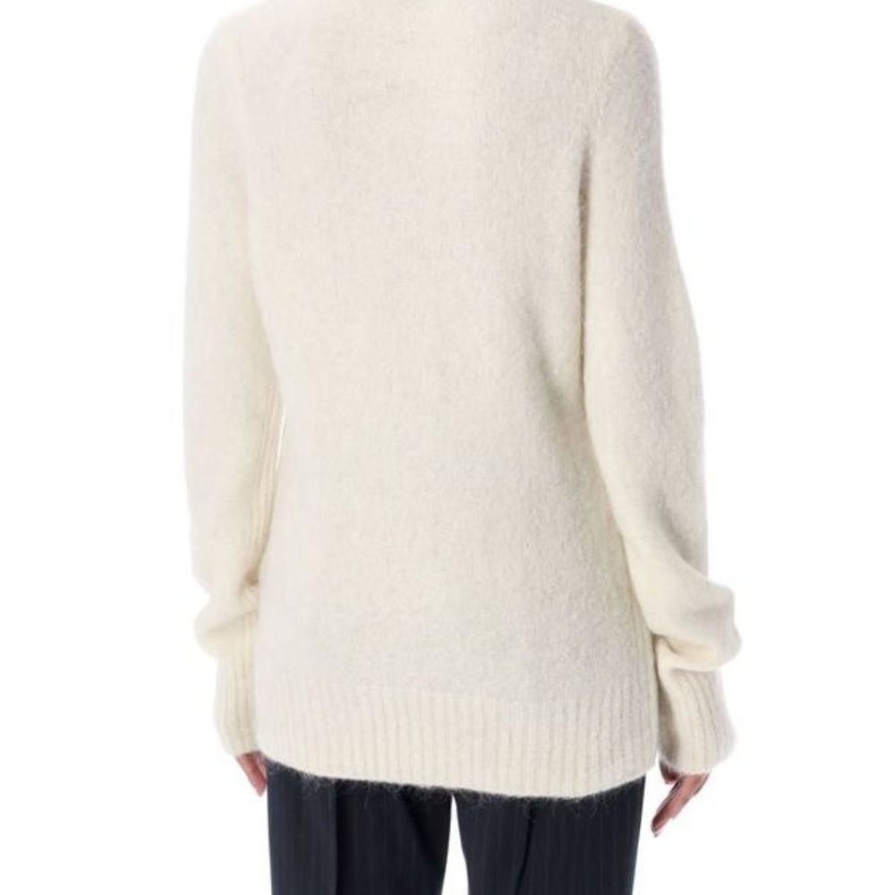 Ganni Alpaca Wool Blend Cream Knit Sweater - Picture 2 of 9